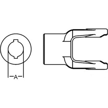 Aftermarket Round Bore Implement Yoke Double Keyway And Set Screw A-806-1418-AI